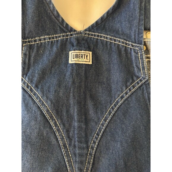 LIBERTY Stonewashed Bib Overalls Jeans 34x32 Denim Carpenter Farm Utility Work - Picture 11 of 16